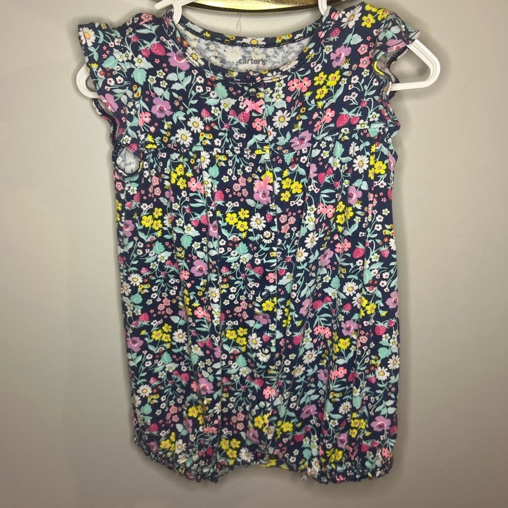 Carter's Navy Floral Kids Blouse